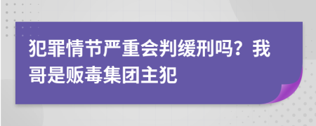 犯罪情节严重会判缓刑吗？我哥是贩毒集团主犯