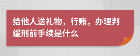 给他人送礼物，行贿，办理判缓刑前手续是什么