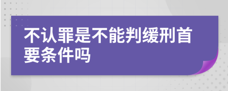 不认罪是不能判缓刑首要条件吗