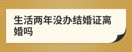 生活两年没办结婚证离婚吗
