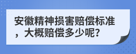 安徽精神损害赔偿标准，大概赔偿多少呢？