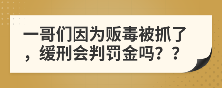 一哥们因为贩毒被抓了，缓刑会判罚金吗？？