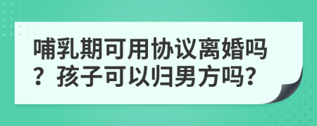 哺乳期可用协议离婚吗？孩子可以归男方吗？