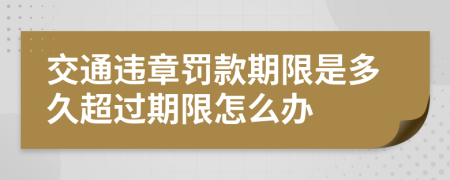 交通违章罚款期限是多久超过期限怎么办