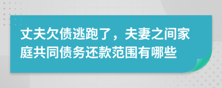 丈夫欠债逃跑了，夫妻之间家庭共同债务还款范围有哪些