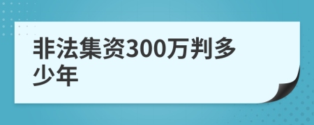 非法集资300万判多少年