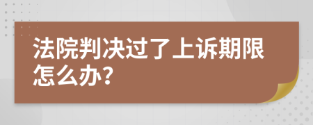 法院判决过了上诉期限怎么办？