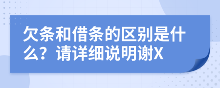 欠条和借条的区别是什么？请详细说明谢X