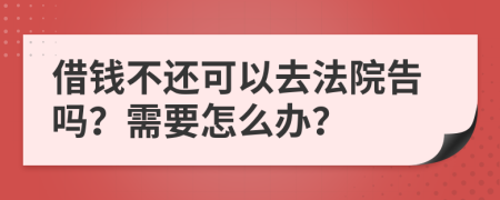 借钱不还可以去法院告吗？需要怎么办？