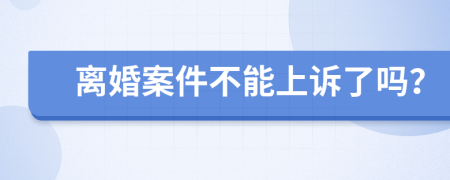 离婚案件不能上诉了吗？