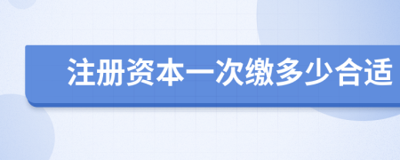 注册资本一次缴多少合适