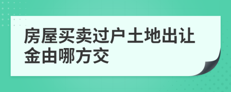 房屋买卖过户土地出让金由哪方交