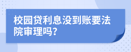 校园贷利息没到账要法院审理吗？