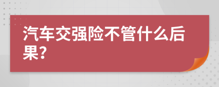 汽车交强险不管什么后果？