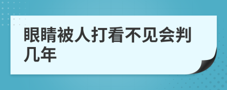 眼睛被人打看不见会判几年