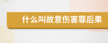 什么叫故意伤害罪后果