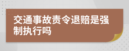 交通事故责令退赔是强制执行吗