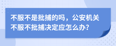 不服不是批捕的吗，公安机关不服不批捕决定应怎么办？