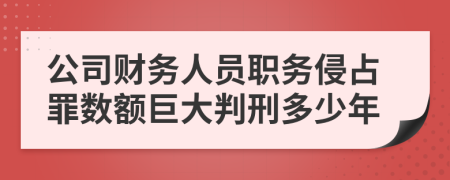 公司财务人员职务侵占罪数额巨大判刑多少年