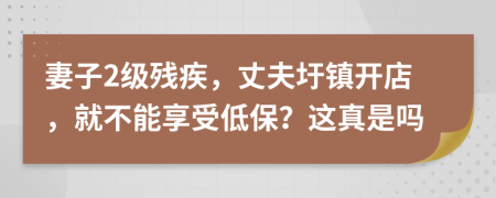 妻子2级残疾，丈夫圩镇开店，就不能享受低保？这真是吗