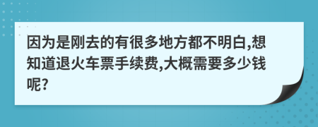因为是刚去的有很多地方都不明白,想知道退火车票手续费,大概需要多少钱呢?