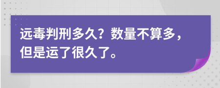远毒判刑多久？数量不算多，但是运了很久了。