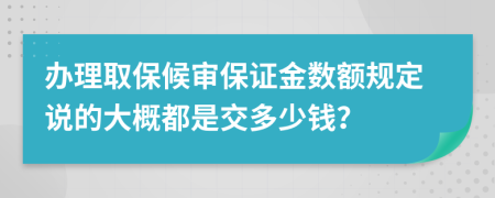 办理取保候审保证金数额规定说的大概都是交多少钱？