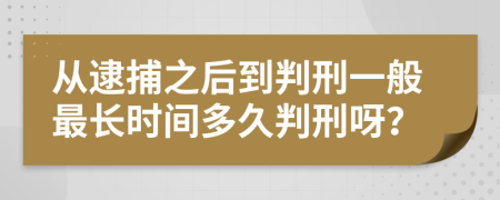 从逮捕之后到判刑一般最长时间多久判刑呀？