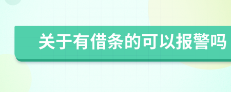 关于有借条的可以报警吗