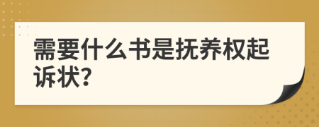 需要什么书是抚养权起诉状？