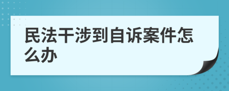民法干涉到自诉案件怎么办