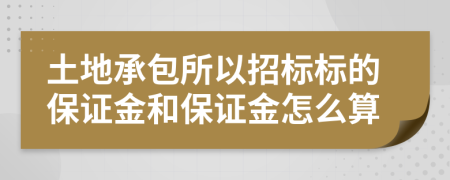 土地承包所以招标标的保证金和保证金怎么算