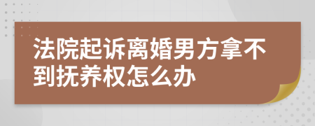 法院起诉离婚男方拿不到抚养权怎么办