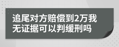 追尾对方赔偿到2万我无证据可以判缓刑吗