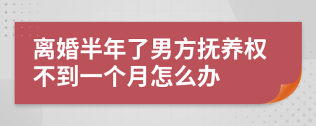 离婚半年了男方抚养权不到一个月怎么办