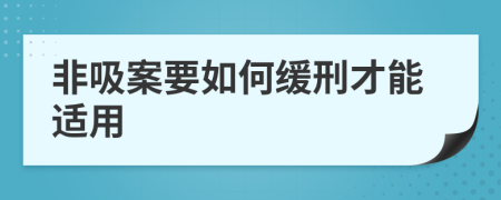 非吸案要如何缓刑才能适用