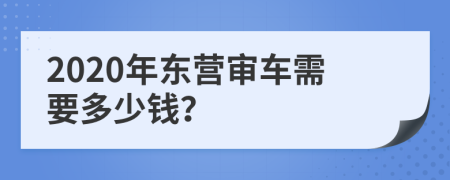 2020年东营审车需要多少钱？