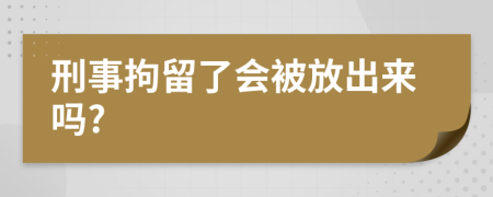 刑事拘留了会被放出来吗?