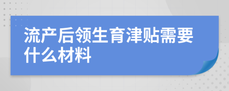 流产后领生育津贴需要什么材料
