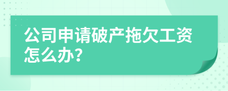 公司申请破产拖欠工资怎么办？