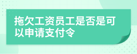 拖欠工资员工是否是可以申请支付令