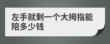 左手就剩一个大拇指能陪多少钱