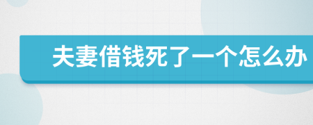 夫妻借钱死了一个怎么办