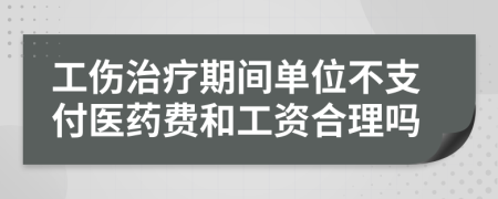 工伤治疗期间单位不支付医药费和工资合理吗