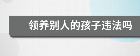 领养别人的孩子违法吗