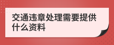 交通违章处理需要提供什么资料