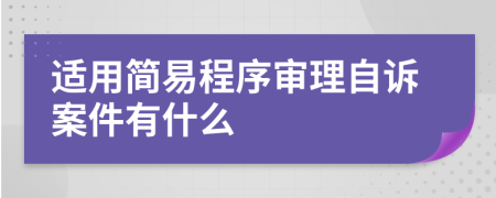 适用简易程序审理自诉案件有什么