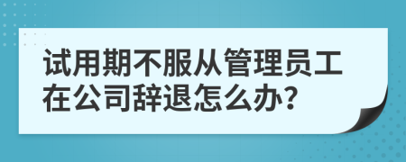 试用期不服从管理员工在公司辞退怎么办？