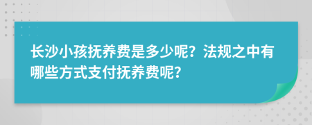 长沙小孩抚养费是多少呢？法规之中有哪些方式支付抚养费呢？