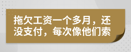 拖欠工资一个多月，还没支付，每次像他们索